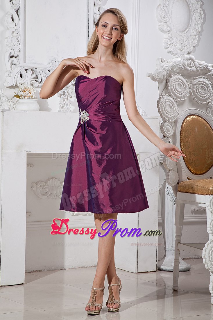 Knee-length Sweetheart Dark Purple Prom Dress in Nebraska