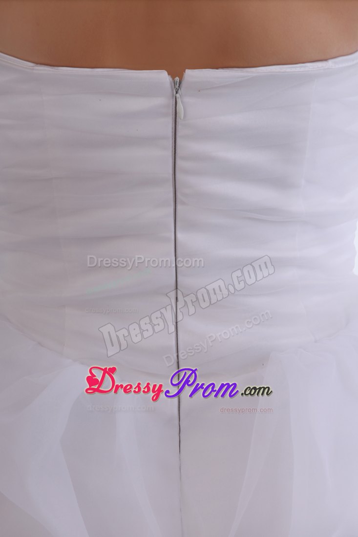 2014 Sweetheart Flower Pick Ups White Mini Prom Dress in Ohio