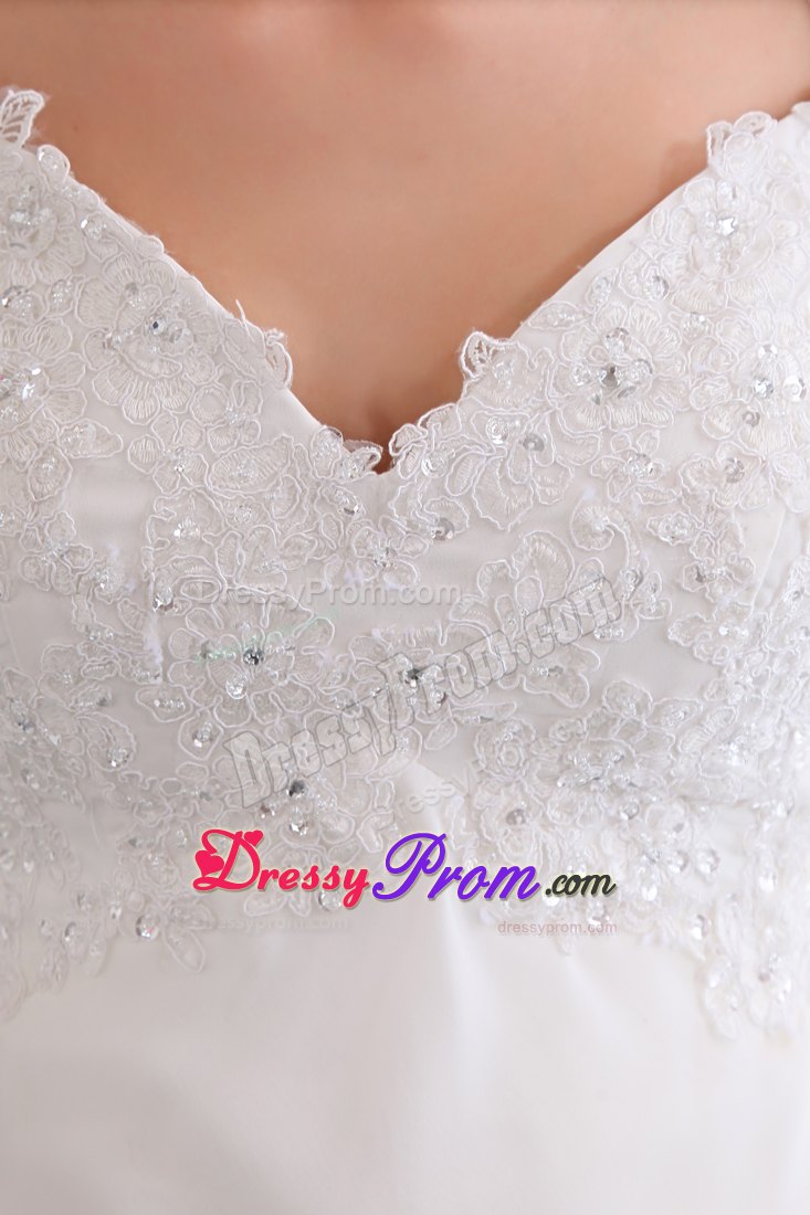 Spaghetti Straps Appliqued White Prom Dress in Connecticut
