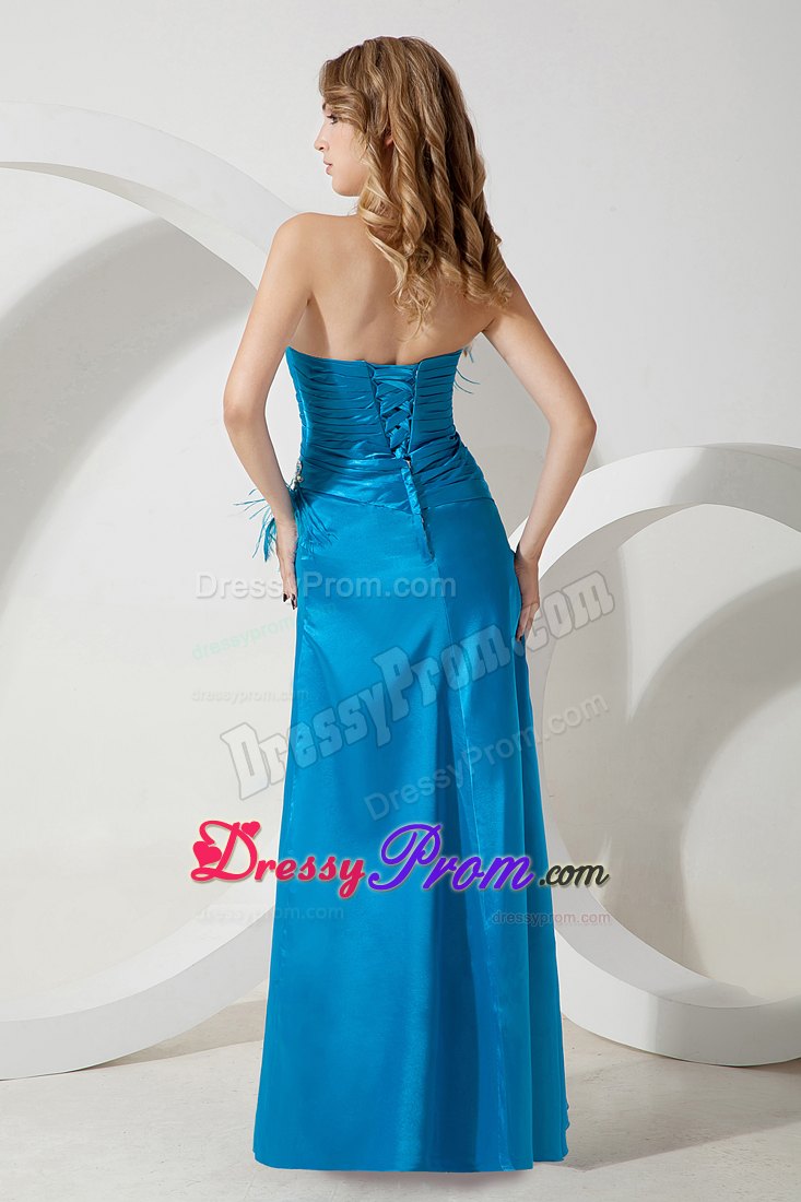 Empire Sweetheart Sky Blue Beading Taffeta and Leopard Prom Dress