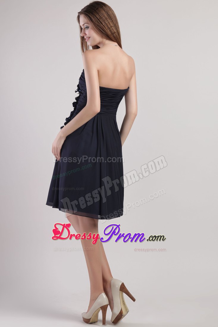 Fabulous Empire Strapless Flowers Black Prom Nightclub Dress
