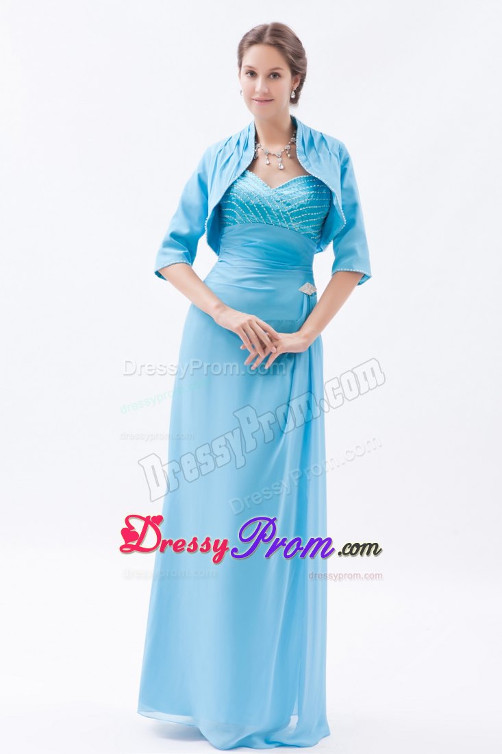 best Straps Long Baby Blue Prom Dama Dress for Quinceanera