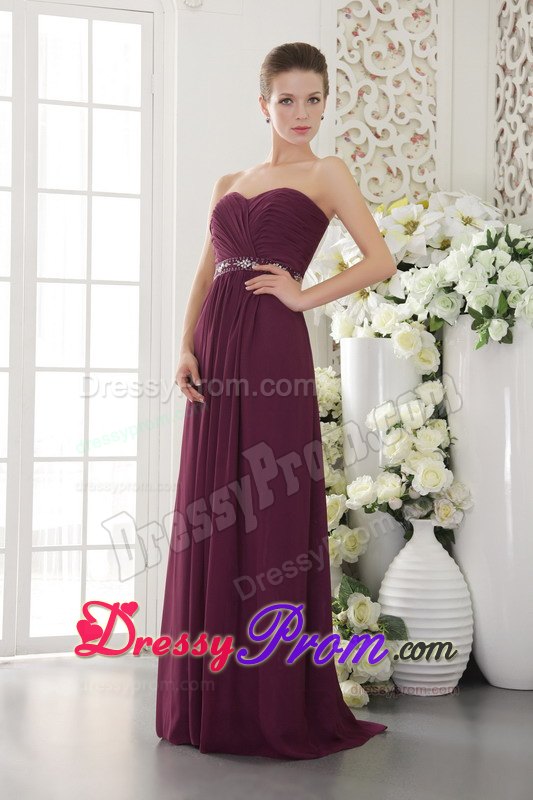 Low Price Sweetheart Ruched Dark Purple Prom formal Dress