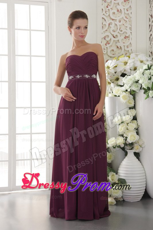 Low Price Sweetheart Ruched Dark Purple Prom formal Dress