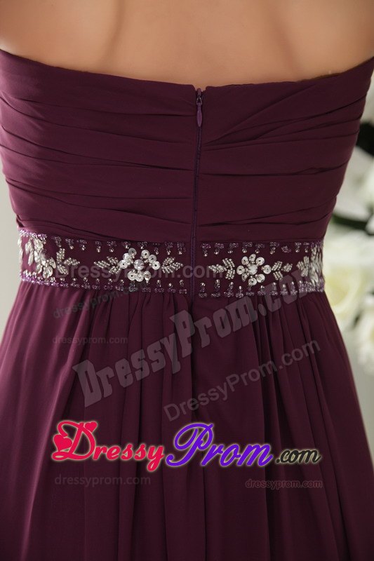 Low Price Sweetheart Ruched Dark Purple Prom formal Dress