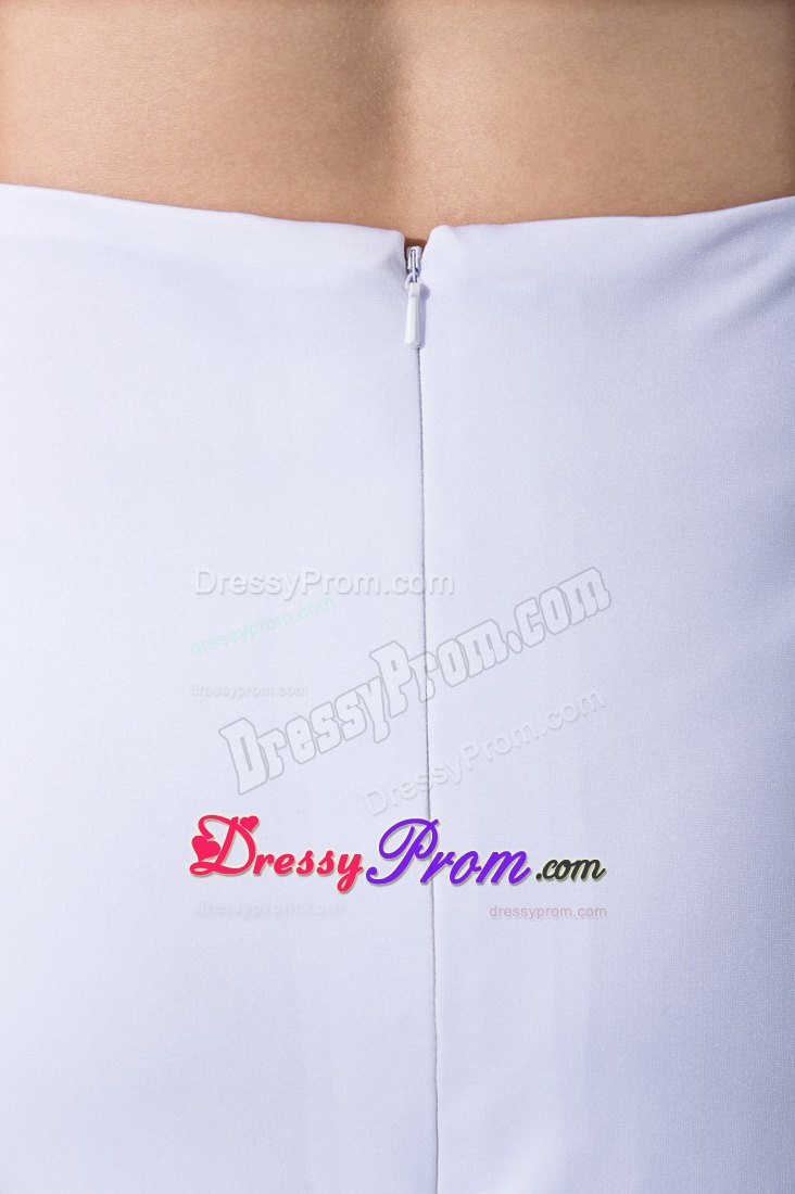 Scoop Long Sleeves White Prom Dress with Cutouts On Waist