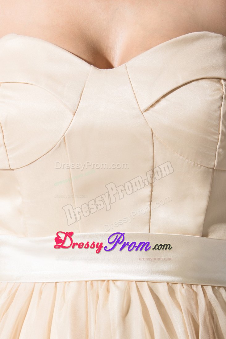 A-line Sweetheart Brush Train Champagne Prom Holiday Dress