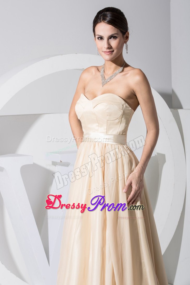 A-line Sweetheart Brush Train Champagne Prom Holiday Dress