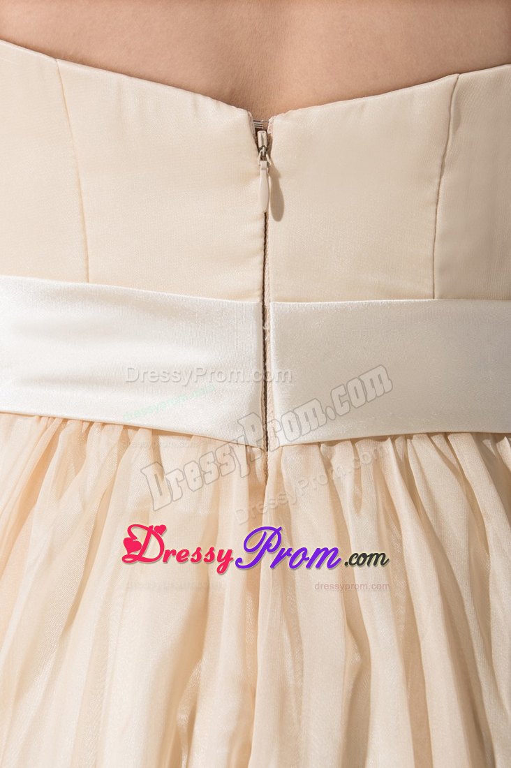 A-line Sweetheart Brush Train Champagne Prom Holiday Dress