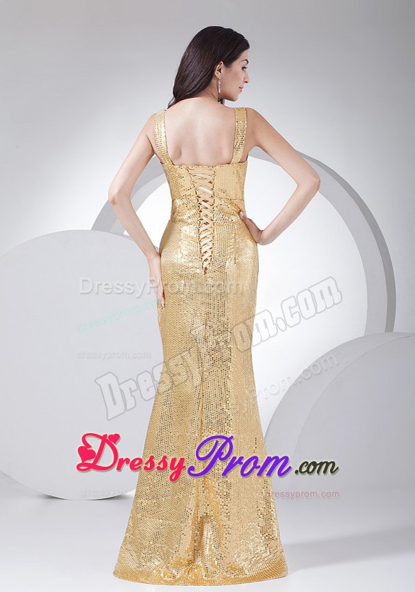Gold V-neck Paillette Over Skirt Prom Dress Floor-length in Greater Hobart