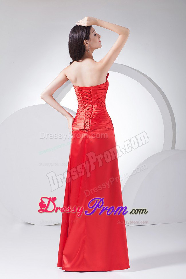 Beading Floor-length Prom Dress Strapless Red Taffeta in Sunshine Coast