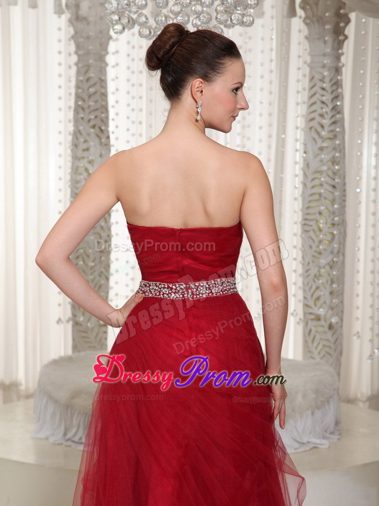 Red Beading Floor-length Sweetheart Prom Homecoming Dress For Wear