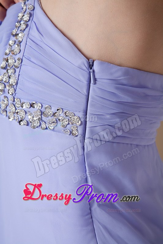 Empire Straps Beaded Floor-length Lilac Lady Of The Evening Dresses