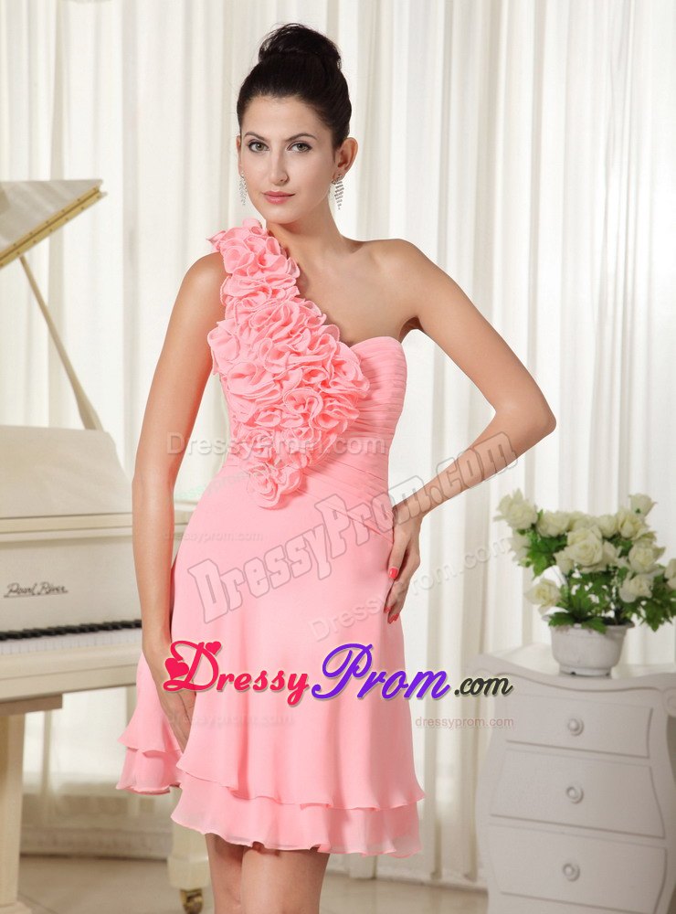 Watermelon Hand Flowers Chiffon Pretty Dresses For End Of Year Socials