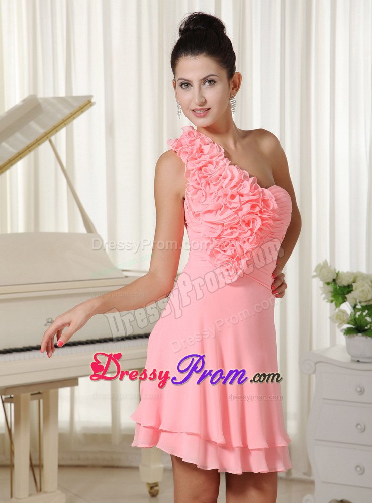 Watermelon Hand Flowers Chiffon Pretty Dresses For End Of Year Socials