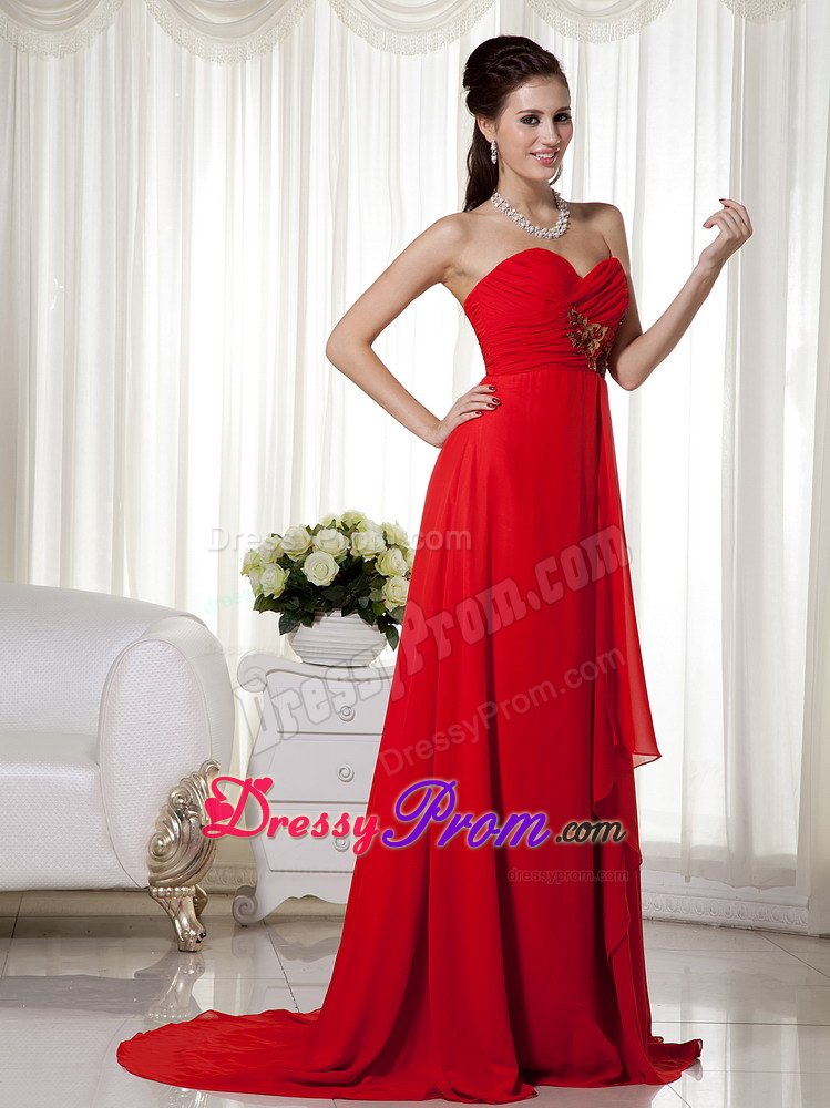 Empire Beaded Halter Red Prom Dress Floor-length in Vaughan