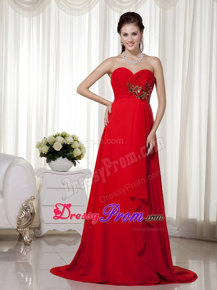Empire Beaded Halter Red Prom Dress Floor-length in Vaughan