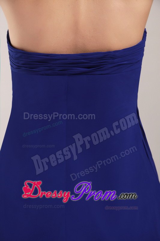 Royal Blue Empire Chiffon Beading Dress for Prom / Evening