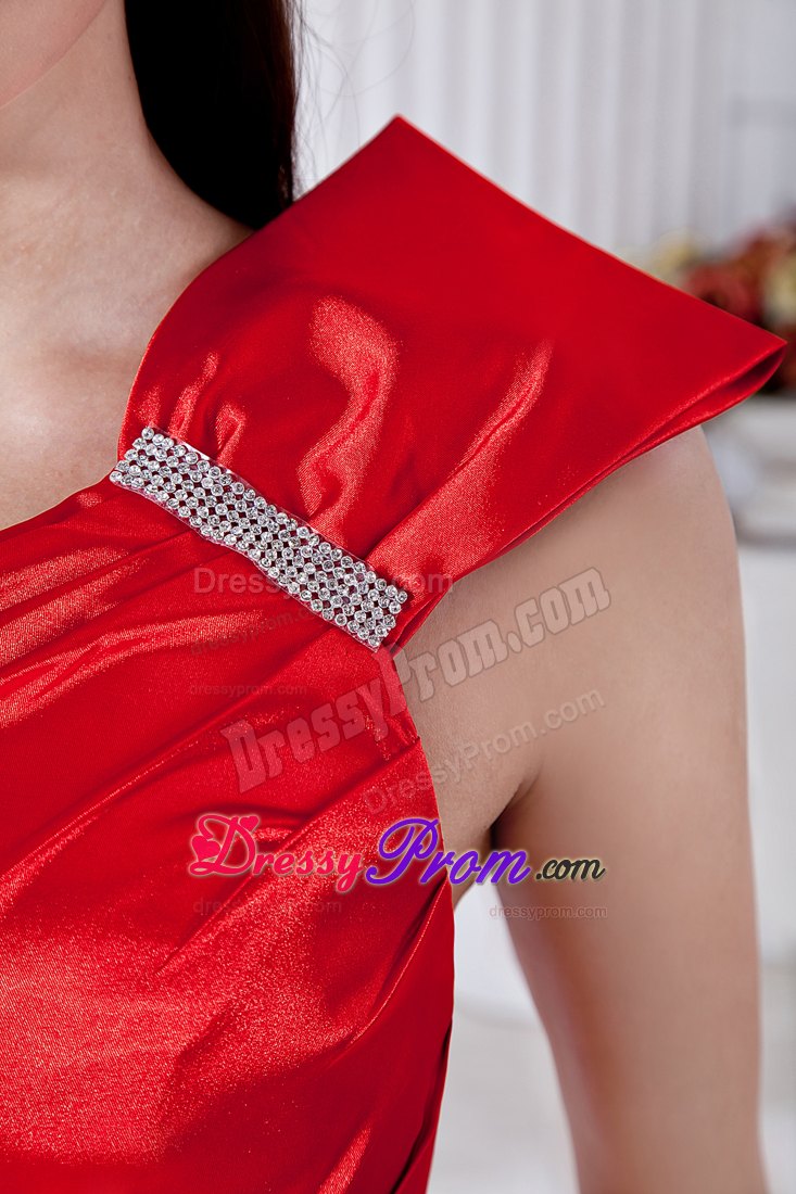 Mermaid One Shoulder Red Brush Train Prom Dresses in Halifax