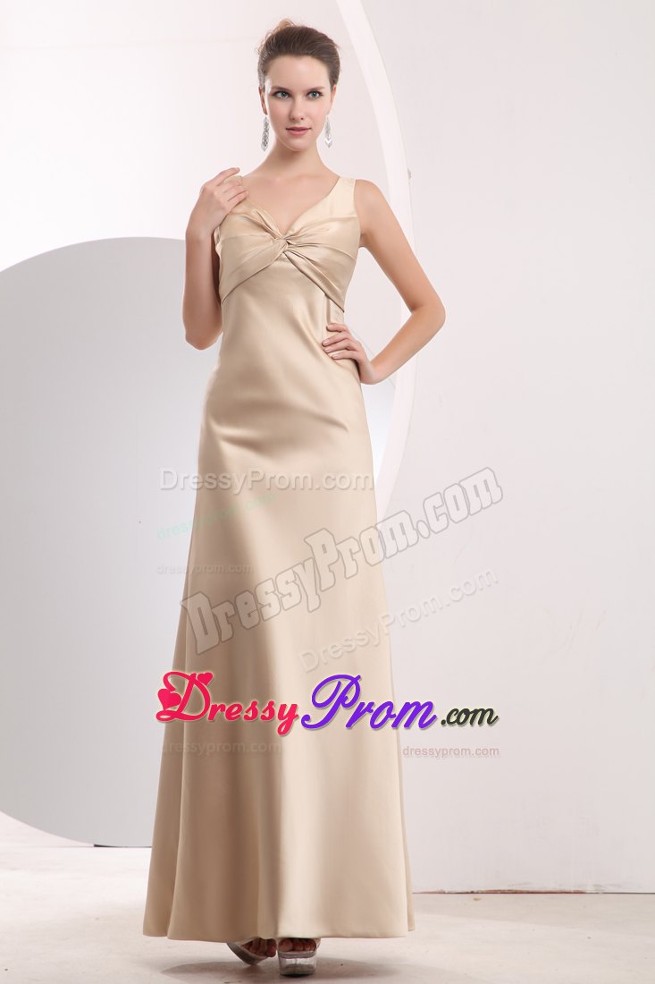 Empire Straps Champagne Homecoming Dress Floor-length