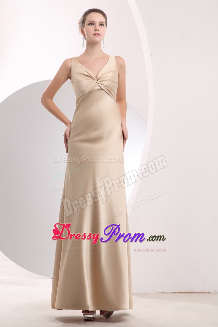 Empire Straps Champagne Homecoming Dress Floor-length