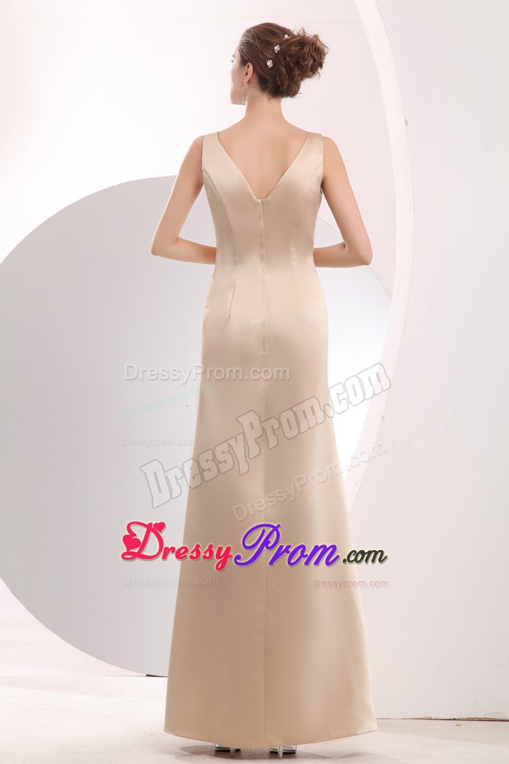 Empire Straps Champagne Homecoming Dress Floor-length