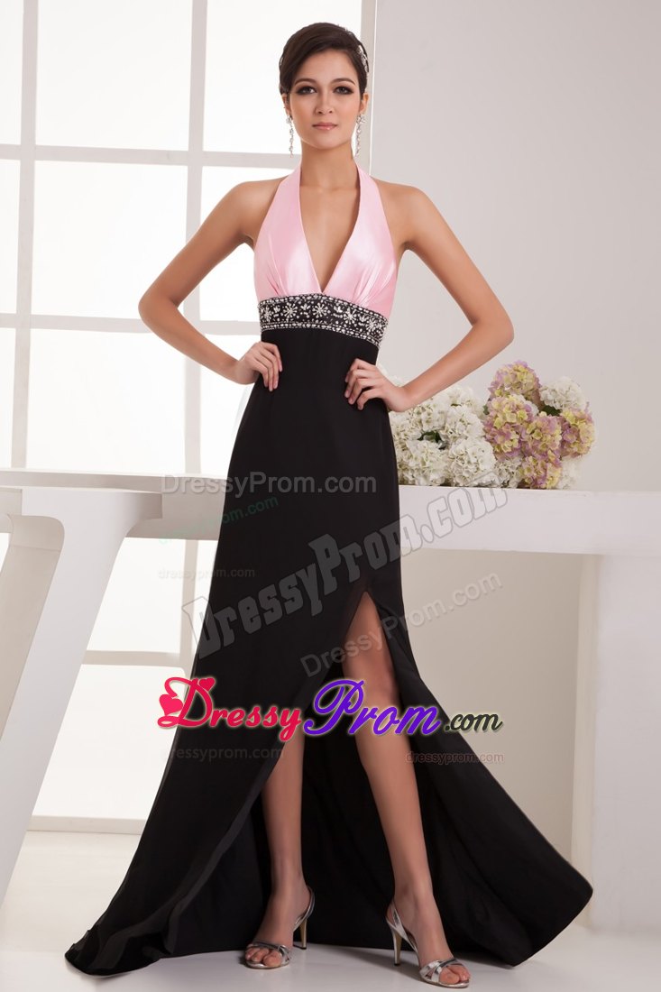 Pink And Black Short Dress