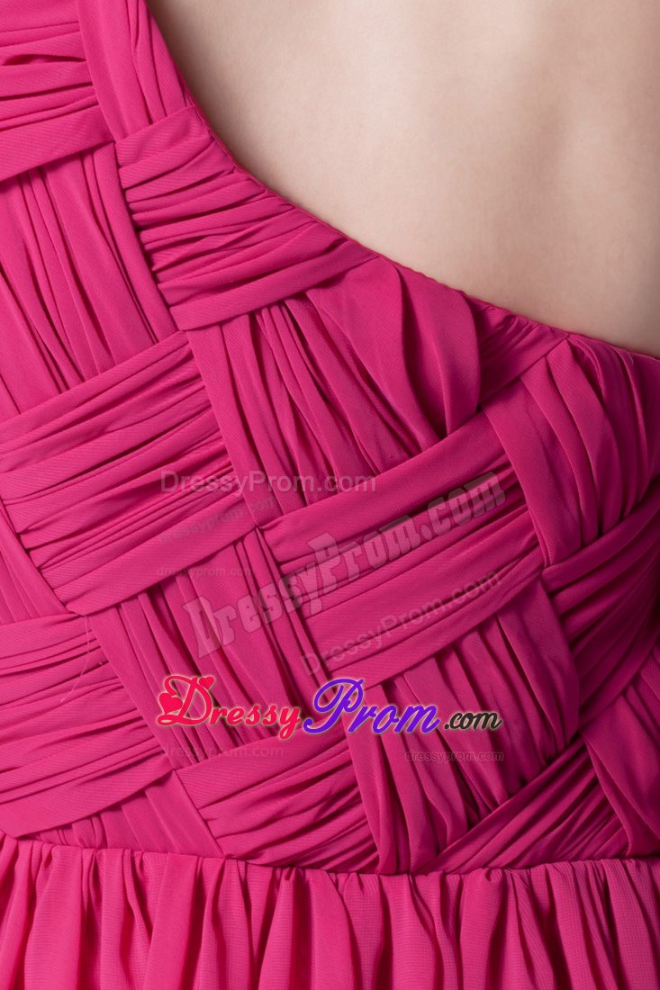Column Beading Fuchsia One-shoulder Prom Dresses in Brampton