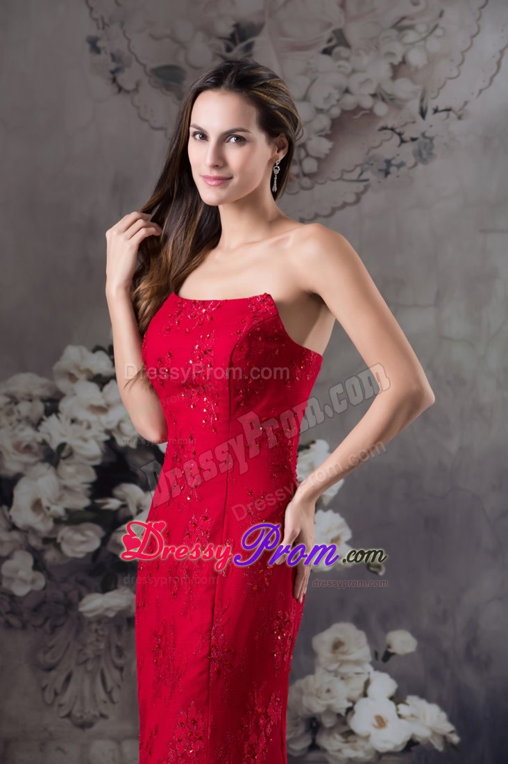 2014 Beading and Lace Accent Red Prom Dress for Formal