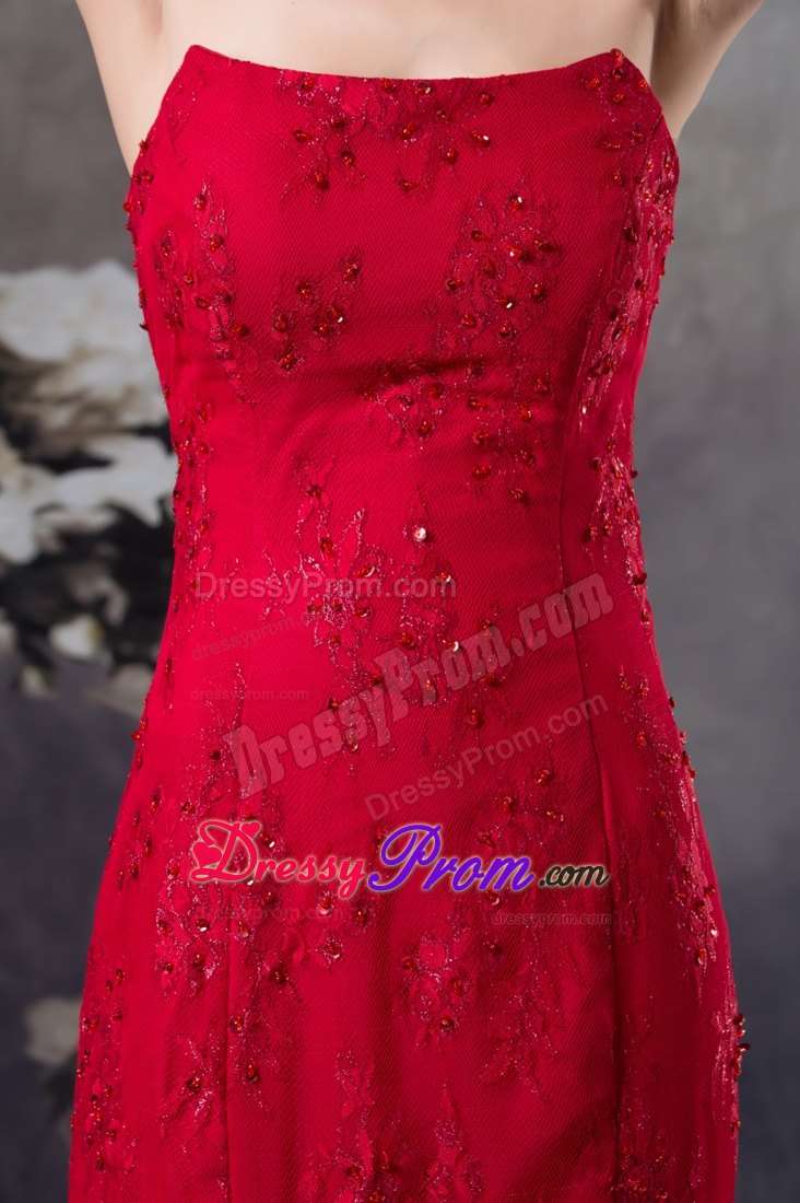 2014 Beading and Lace Accent Red Prom Dress for Formal