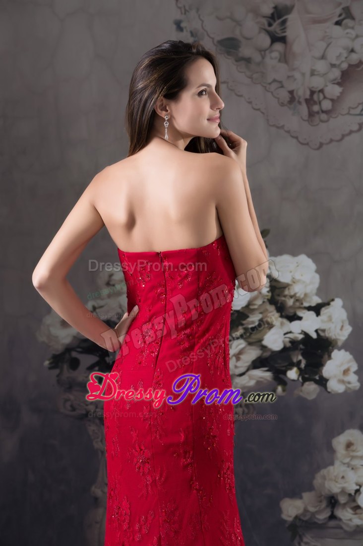 2014 Beading and Lace Accent Red Prom Dress for Formal