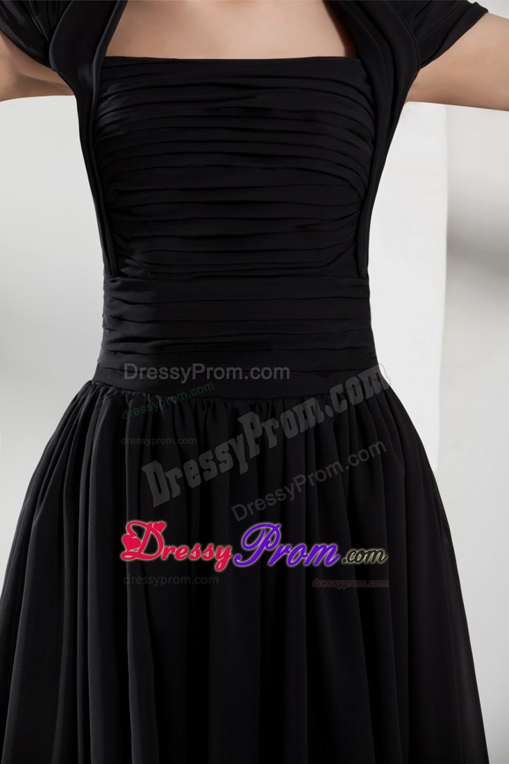 Princess Halter-top Floor-length Ruching Black Prom Dress in Vancouver