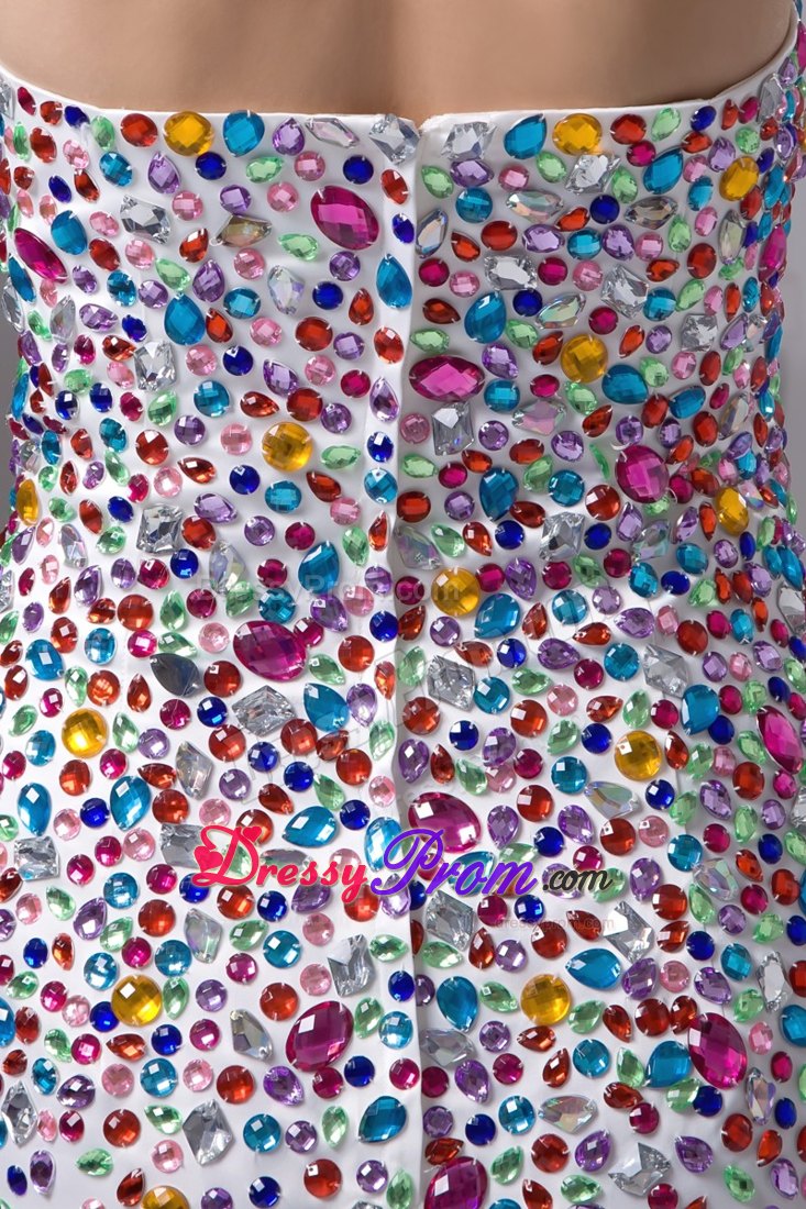 Sweetheart Prom Cocktail Dresses with Allover Colorful Beading Mini-length