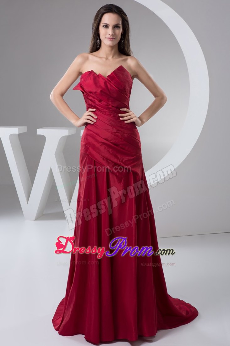 Sweetheart Ruching Prom Celebrity Dress in Wine Red at Winnipeg
