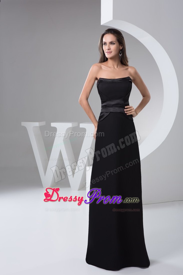 Simple Black Belt Decorate Chiffon Prom formal Dress for Cheap