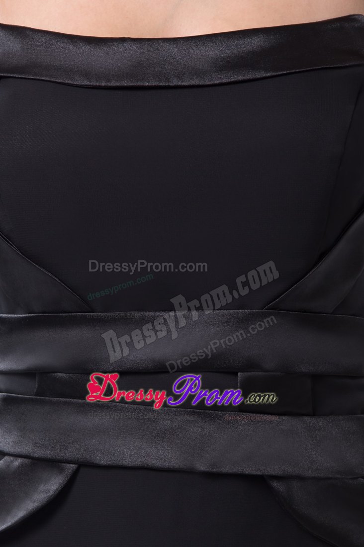 Simple Black Belt Decorate Chiffon Prom formal Dress for Cheap