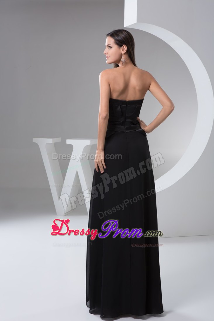 Simple Black Belt Decorate Chiffon Prom formal Dress for Cheap