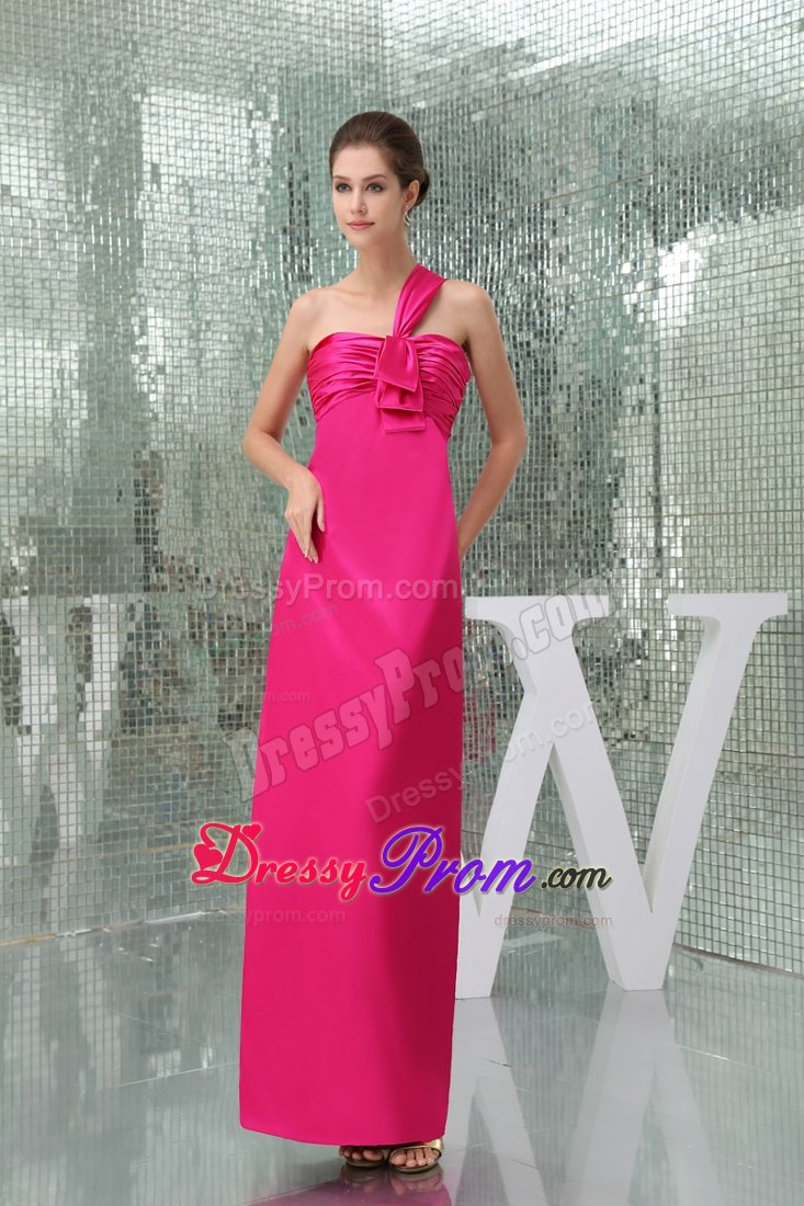 Hot Pink One Shoulder Prom Dress Ankle-length in Mississauga