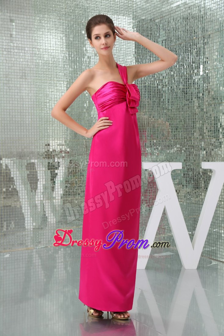 Hot Pink One Shoulder Prom Dress Ankle-length in Mississauga