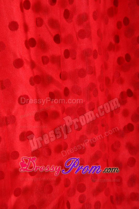 Red Lace Appliques Tulle Sweet Sixteen Quinceanera Dresses