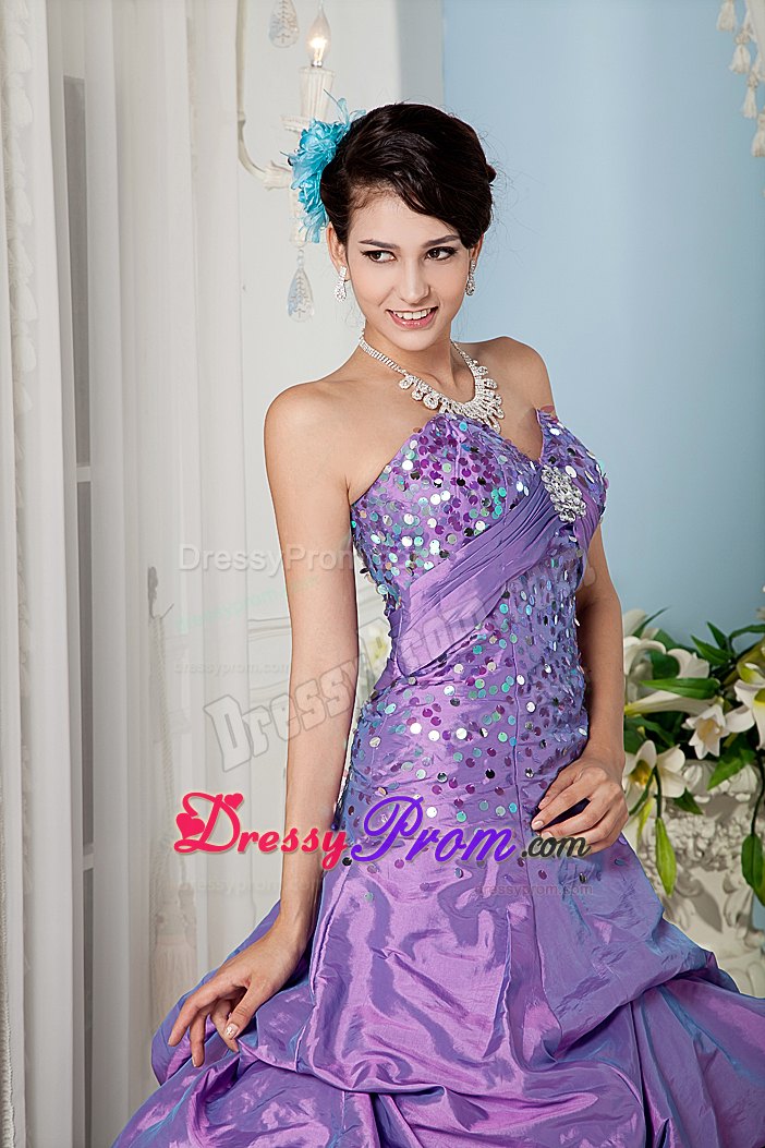 Sequins Sweetheart Lavender Beading Taffeta Quinceanera Dresses