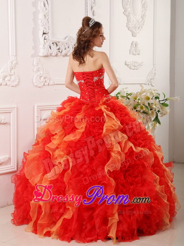 Organza Sweetheart Appliques and Beading Colorful Dresses For a Quince