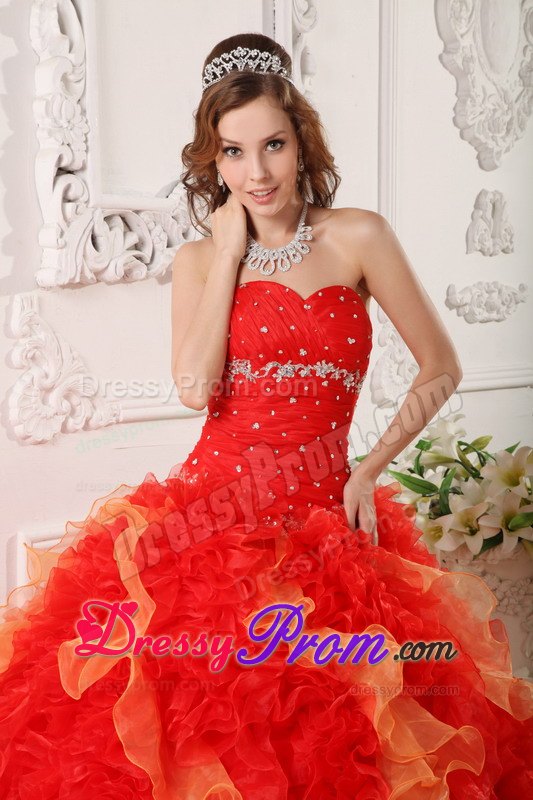 Organza Sweetheart Appliques and Beading Colorful Dresses For a Quince