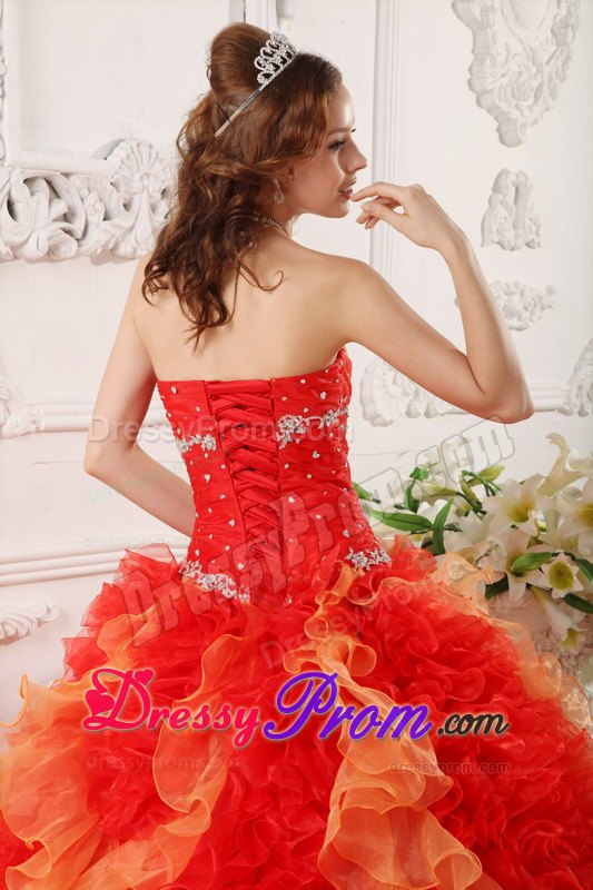 Organza Sweetheart Appliques and Beading Colorful Dresses For a Quince