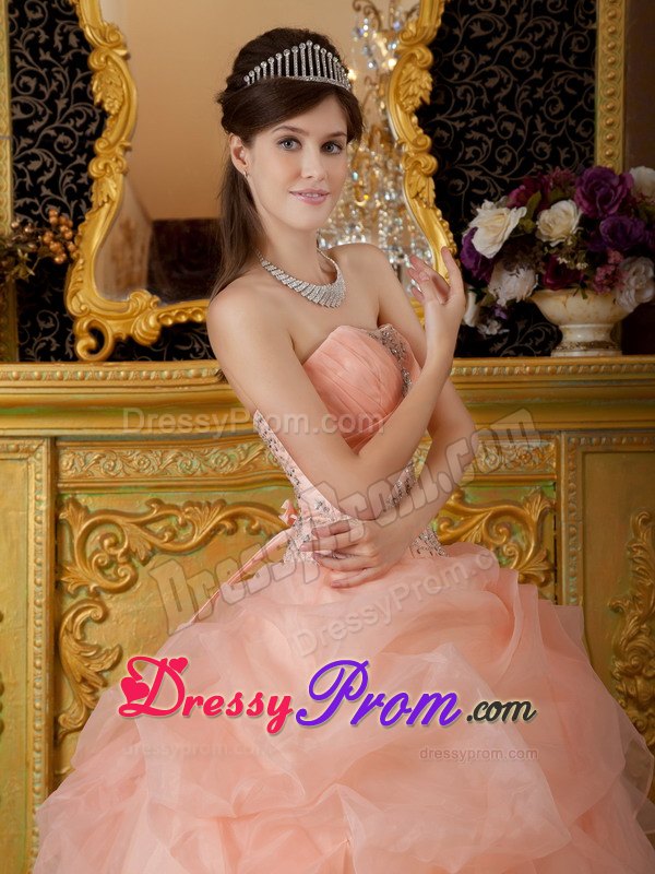 Organza Strapless Beading Layered Floor-length Dresses For Quinceaneras