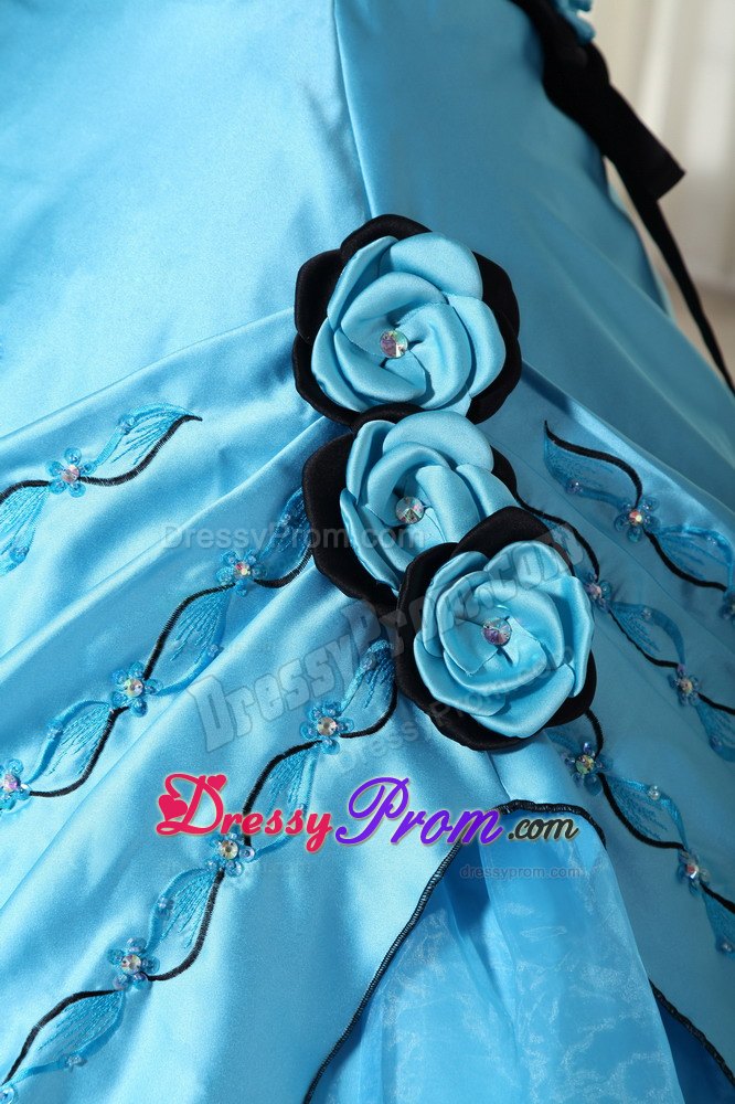 Beading Strapless Appliques Handmade Flowers Layered Sweet 16 Dresses