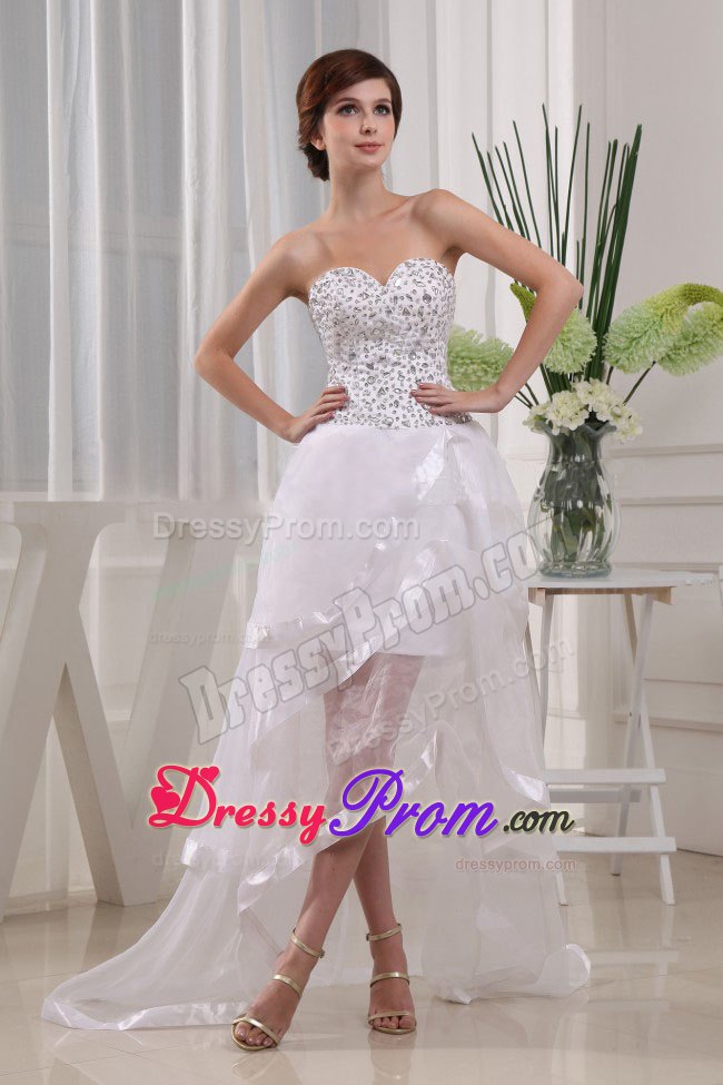 Popular Sweetheart Prom Dress with Beading and Ruffled Layers