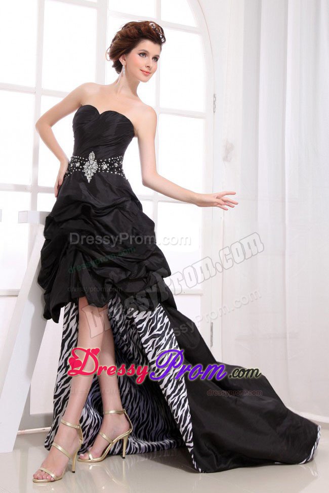 Black Sweetheart High-low Prom Dress with Pick-ups Beaded 2013