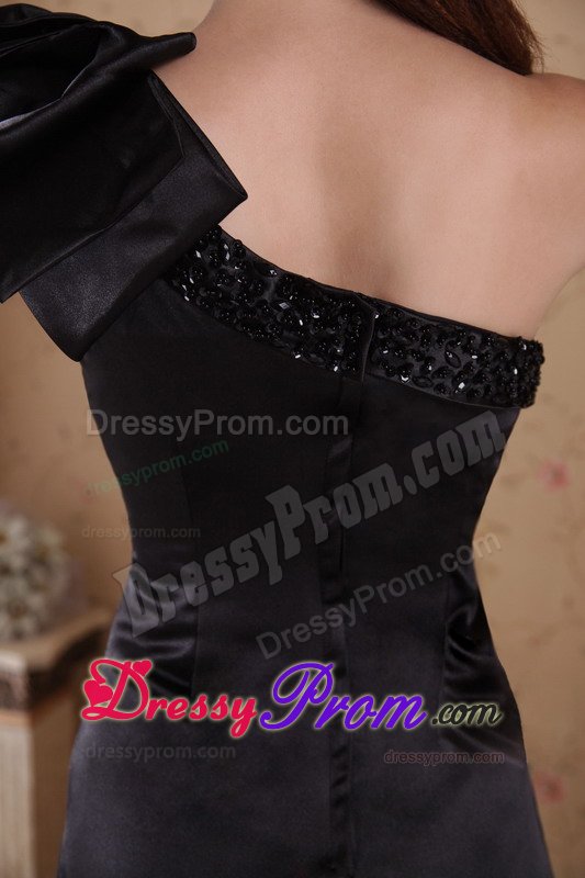 Court Train One Shoulder Princess Prom Party Dress in black