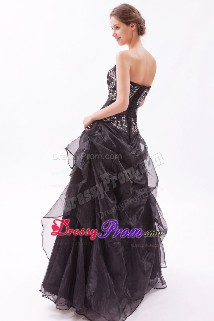 Appliques Beading Black Organza Prom Dama Dresses For Quinceanera